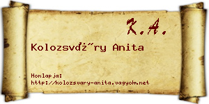 Kolozsváry Anita névjegykártya